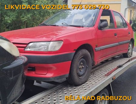 Fotografie likvidace vozidel Bělá nad Radbuzou