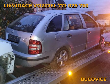 Fotografie likvidace vozidel Bučovice