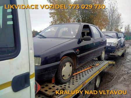 Fotografie likvidace vozidel Kralupy nad Vltavou