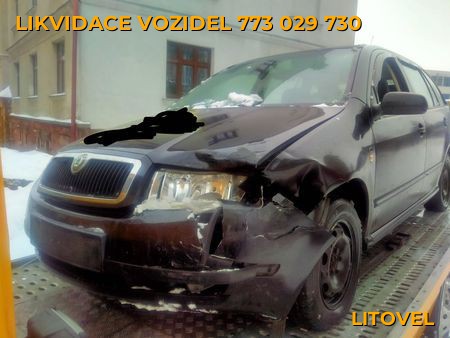 Fotografie likvidace vozidel Litovel