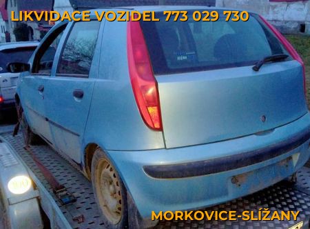 Fotografie likvidace vozidel Morkovice-Slížany