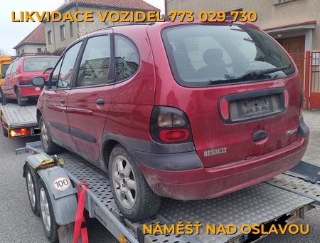 Fotografie likvidace vozidel Náměšť nad Oslavou