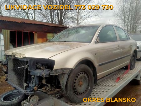Fotografie likvidace vozidel Okres Blansko