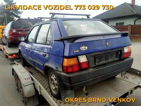 Fotografie likvidace vozidel Okres Brno-venkov