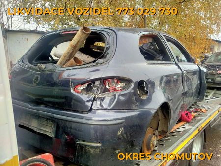 Fotografie likvidace vozidel Okres Chomutov