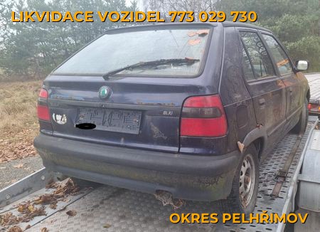 Fotografie likvidace vozidel Okres Pelhřimov
