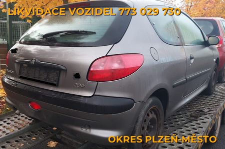Fotografie likvidace vozidel Okres Plzeň-město