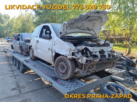 Fotografie likvidace vozidel Okres Praha-západ