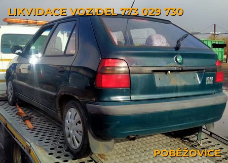 Fotografie likvidace vozidel Poběžovice