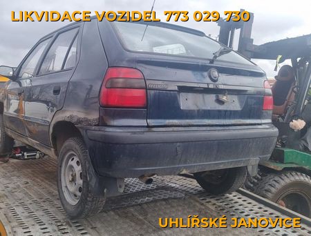 Fotografie likvidace vozidel Uhlířské Janovice