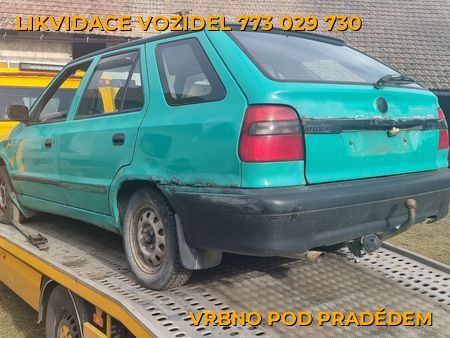 Fotografie likvidace vozidel Vrbno pod Pradědem