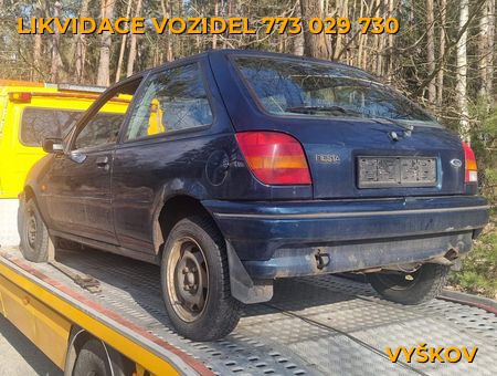 Fotografie likvidace vozidel Vyškov